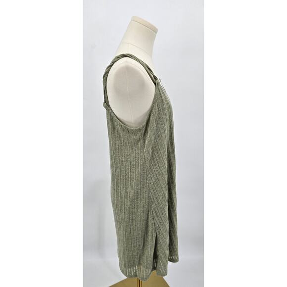 Very J Olive Ribbed Twist Strap Dress - Picture 2 of 5